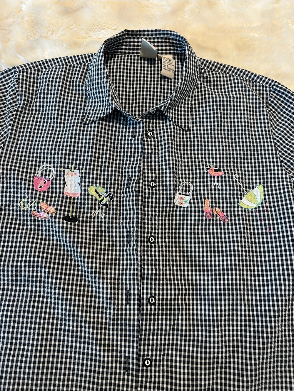 Vintage Embroidered Button-Down Shirt